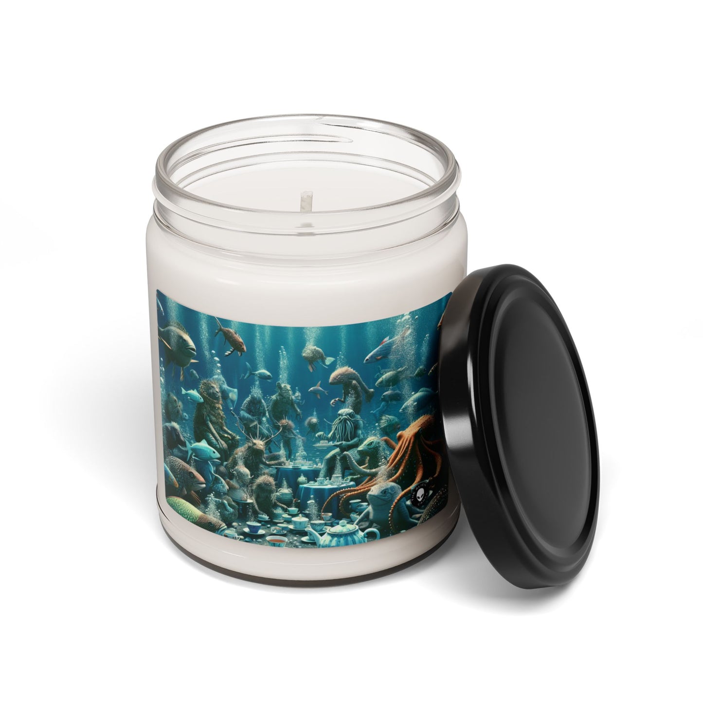 "La hora del té en el mar azul profundo" - Vela de soja con aroma alienígena de 9 oz