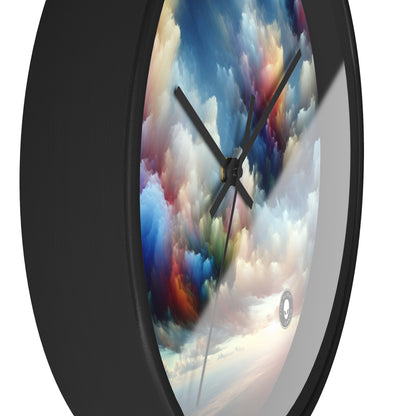 "Rainbow Cloudscape: A Surreal Watercolor Dream" - The Alien Wall Clock