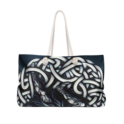 "Celtic Knight: Sword & Shield in Ancient Knots" - The Alien Weekender Bag Celtic Art Style