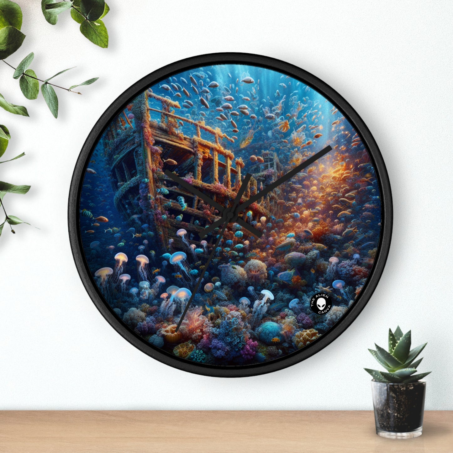 "Enigmatic Underwater World" - The Alien Wall Clock