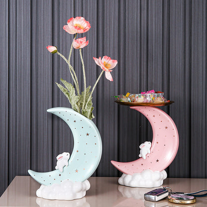 Moon Vase Decoration Living Room Flower Arrangement Light Luxury Luxury