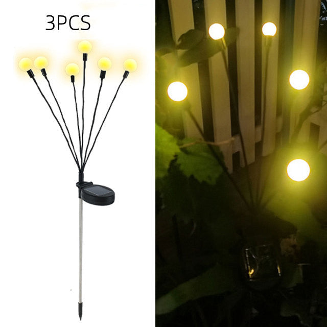 Simulation luciole lumière solaire décoration de jardin extérieur pelouse paysage lampe décor de noël lumières LED solaires lumières de jardin en plein air