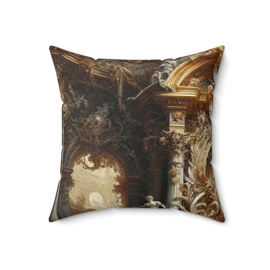 "Baroque Banquet: A Feast of Opulence"- The Alien Spun Polyester Square Pillow Baroque