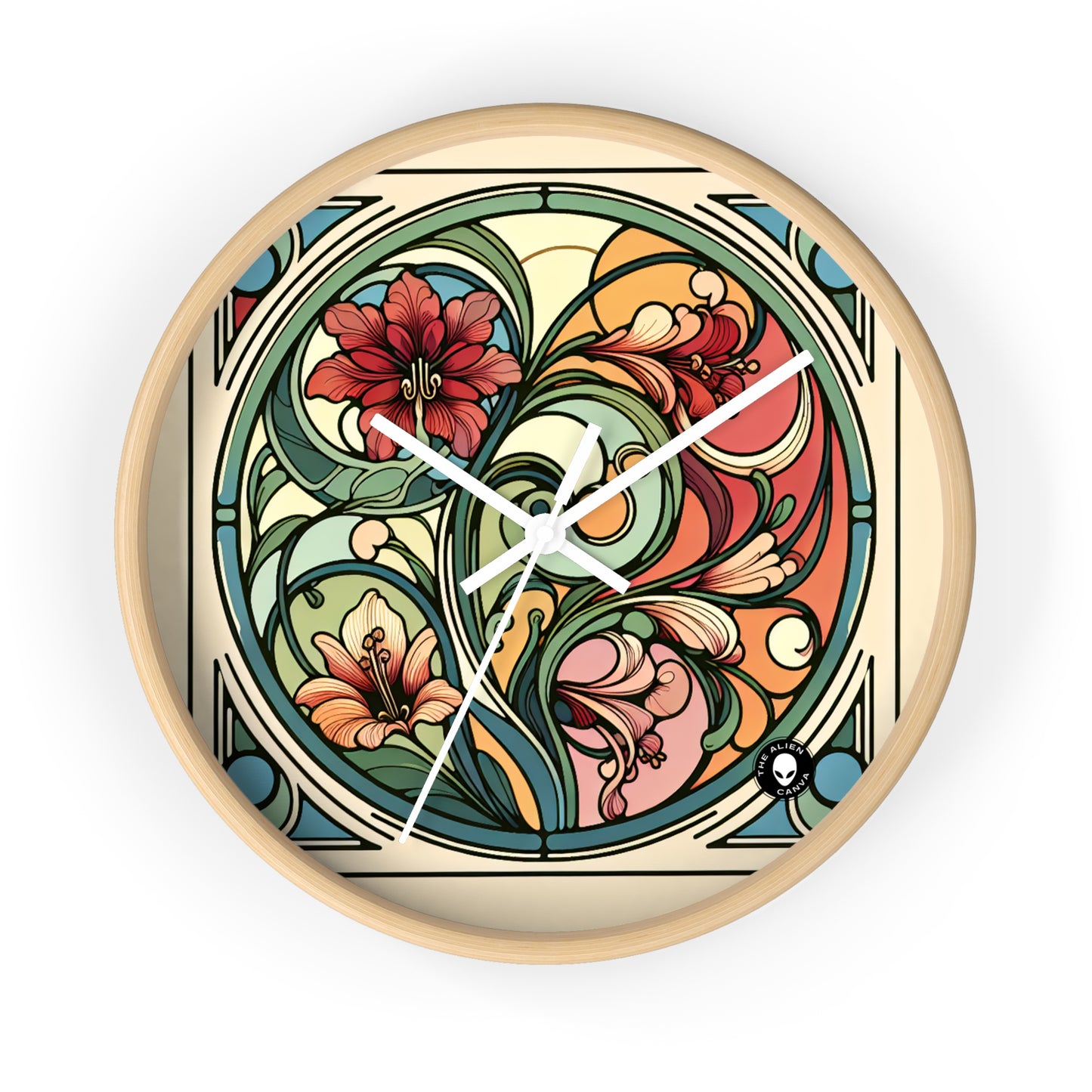 "Profondeurs enchanteresses : une ode Art Nouveau au royaume sous-marin" - L'horloge murale Alien Art Nouveau