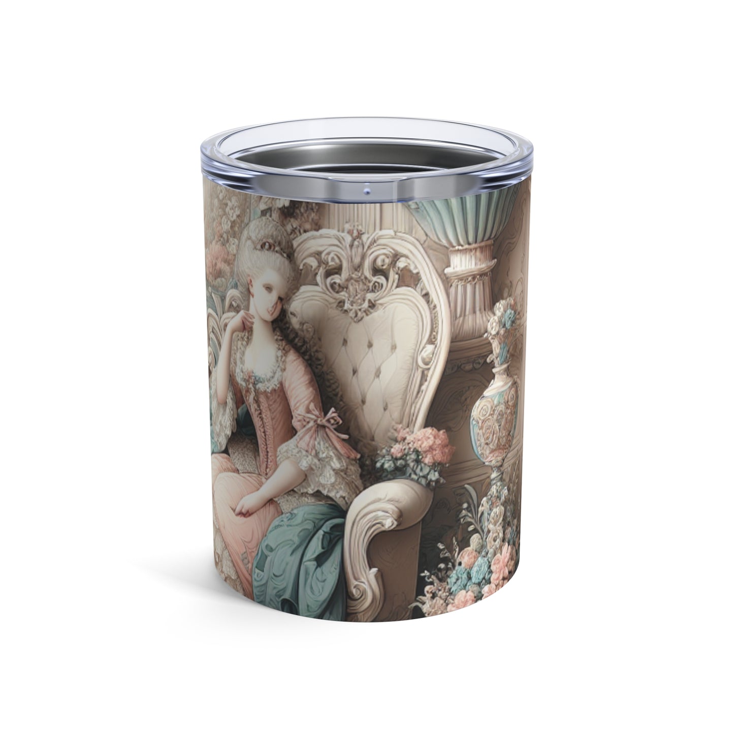 "Enchantment in Pastel Gardens: Rococo Fairy Princess" - The Alien Tumbler 10oz Rococo