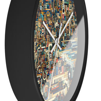 "Neon Nights: Art Brut Reflection of Urban Chaos" - The Alien Wall Clock Art Brut