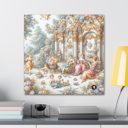 "Un jardin de délices rococo : une extravagance fantaisiste" - The Alien Canva Rococo