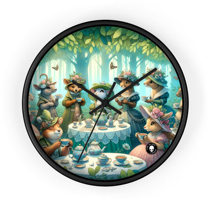 "Fancy Hats and Teacups: A Woodland Tea Party" - The Alien Wall Clock