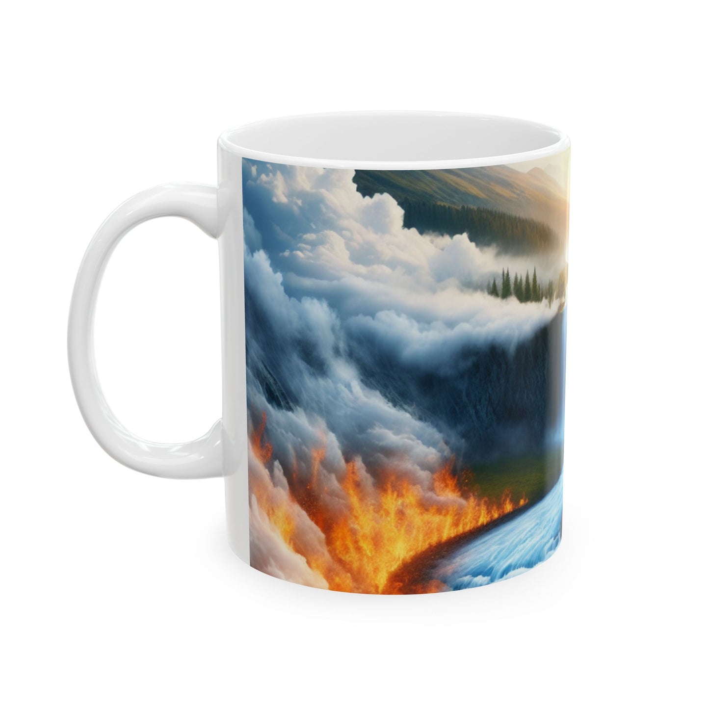 "Fusion of Elements: Harmony in Contrast" - The Alien Ceramic Mug 11oz