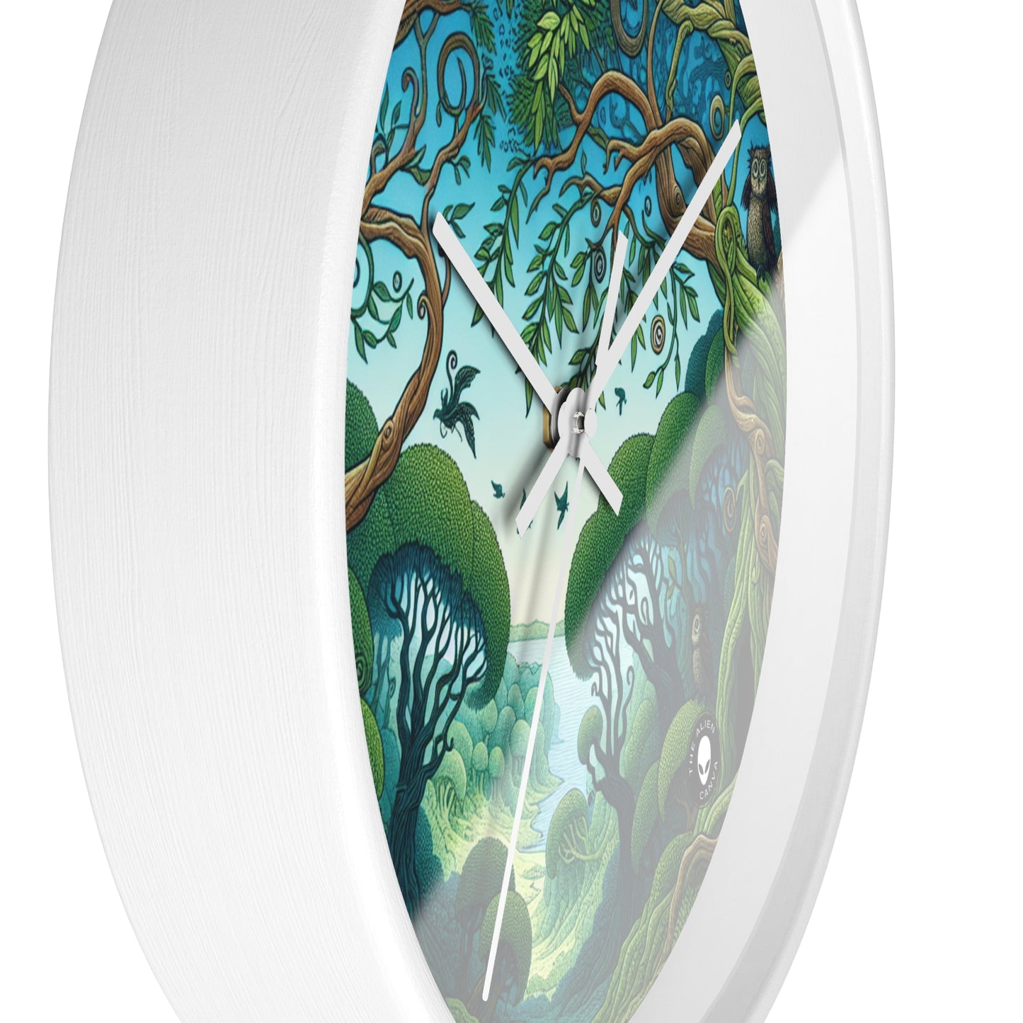 "Enchanted Woodland: Where Trees Dance and Creatures Roam" - The Alien Wall Clock