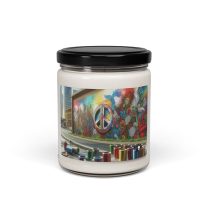 "Galactic Graffiti: A Cosmic Street Art Mural" - The Alien Scented Soy Candle 9oz Street Art