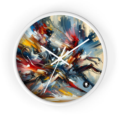 "Dance-Off Fury: A Vibrant Battle of Rival Street Crews" - The Alien Wall Clock Action Art