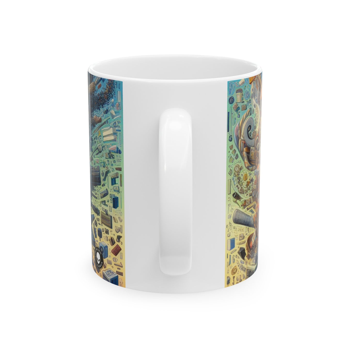 "Nightfall in the Neon City: A Hyper-Realistic Futuristic Metropolis" - The Alien Ceramic Mug 11oz Simulationism