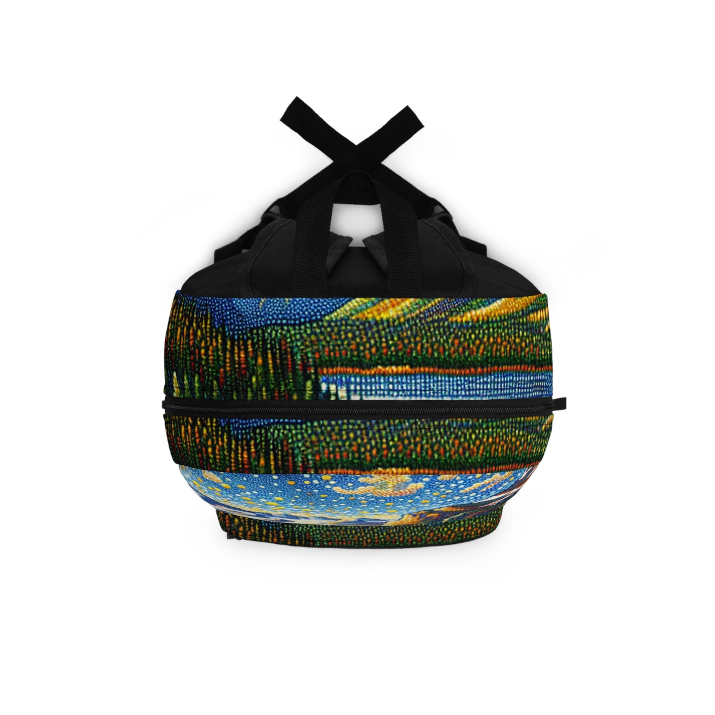 "Tranquil Sunset: A Pointillist Masterpiece of Serene Countryside" - The Alien Backpack Pointillism