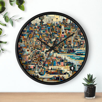 "Neon Nights: Art Brut Reflection of Urban Chaos" - The Alien Wall Clock Art Brut