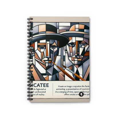 "Cubist Cityscape: Fragmented Views of Urban Energy" - The Alien Spiral Notebook (Ruled Line) Cubism