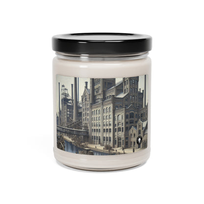 "Précision urbaine : paysage urbain moderne dans le style du précisionisme" - La bougie de soja parfumée Alien 9oz Precisionism