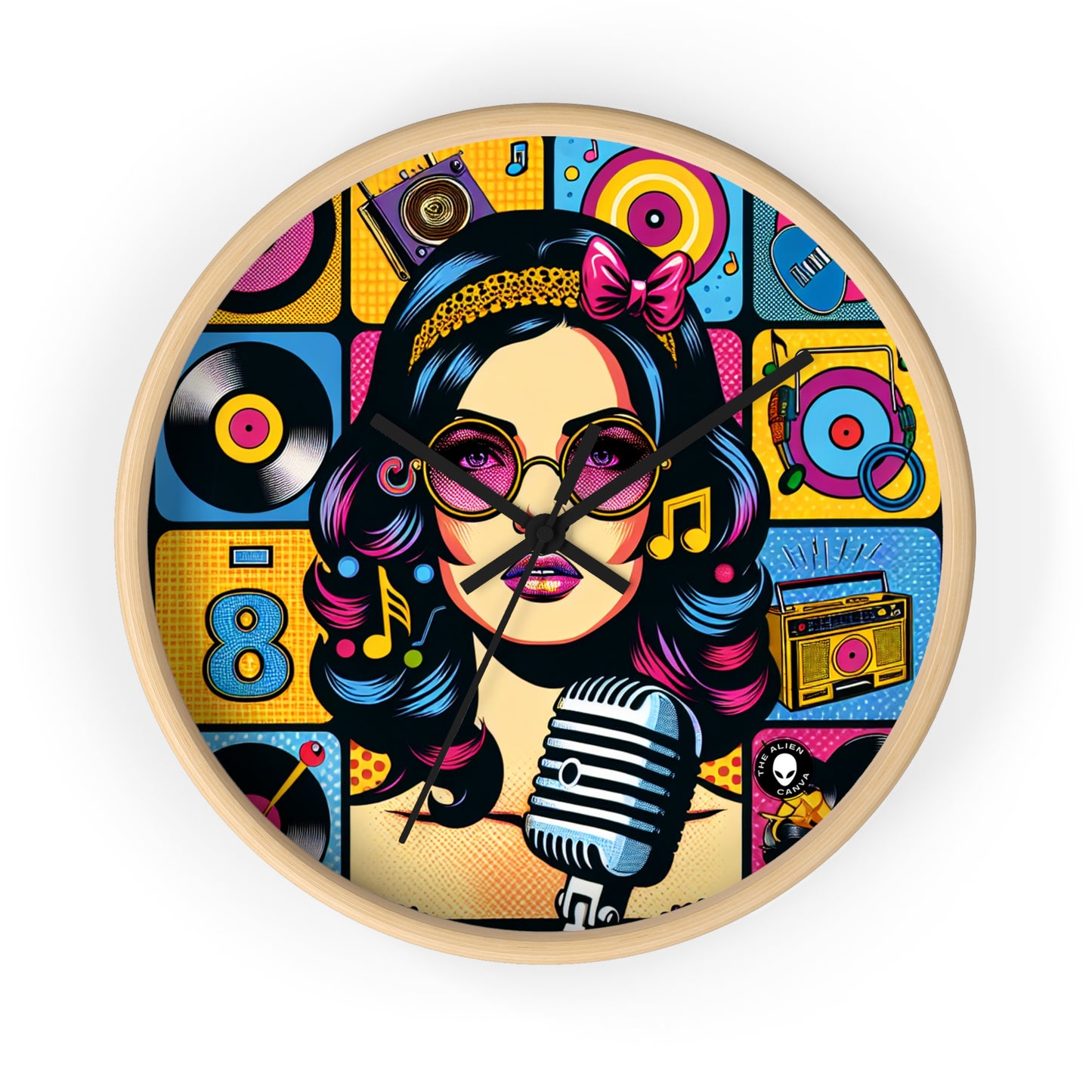 "Célébrer l'iconographie pop : un portrait rétrospectif" - L'horloge murale Alien Pop Art