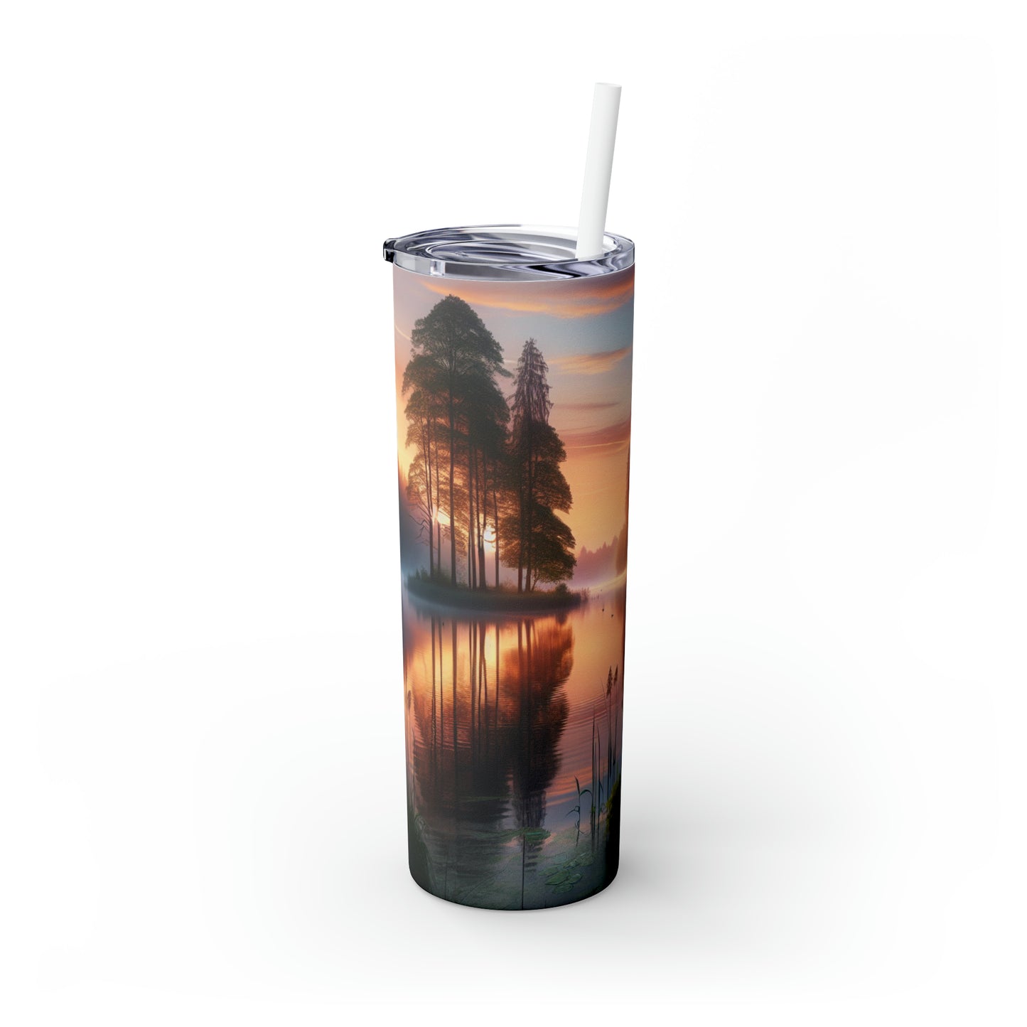 « Symétrie urbaine : une exploration hyperréaliste de la vie urbaine » - The Alien Maars® Skinny Tumbler with Straw 20oz Hyperrealism