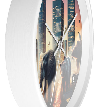 "Urban Zoology: A Surreal Cityscape" - The Alien Wall Clock