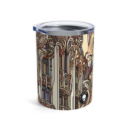 "Estaciones encantadas: Ilustración del bosque Art Nouveau" - The Alien Tumbler 10oz Art Nouveau