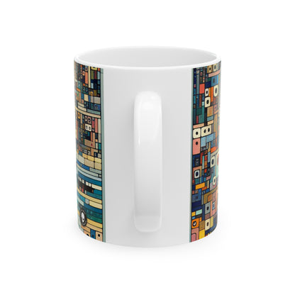 "Neon Nights: Art Brut Reflection of Urban Chaos" - The Alien Ceramic Mug 11oz Art Brut