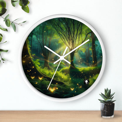 "Glowing Forest Magic" - The Alien Wall Clock