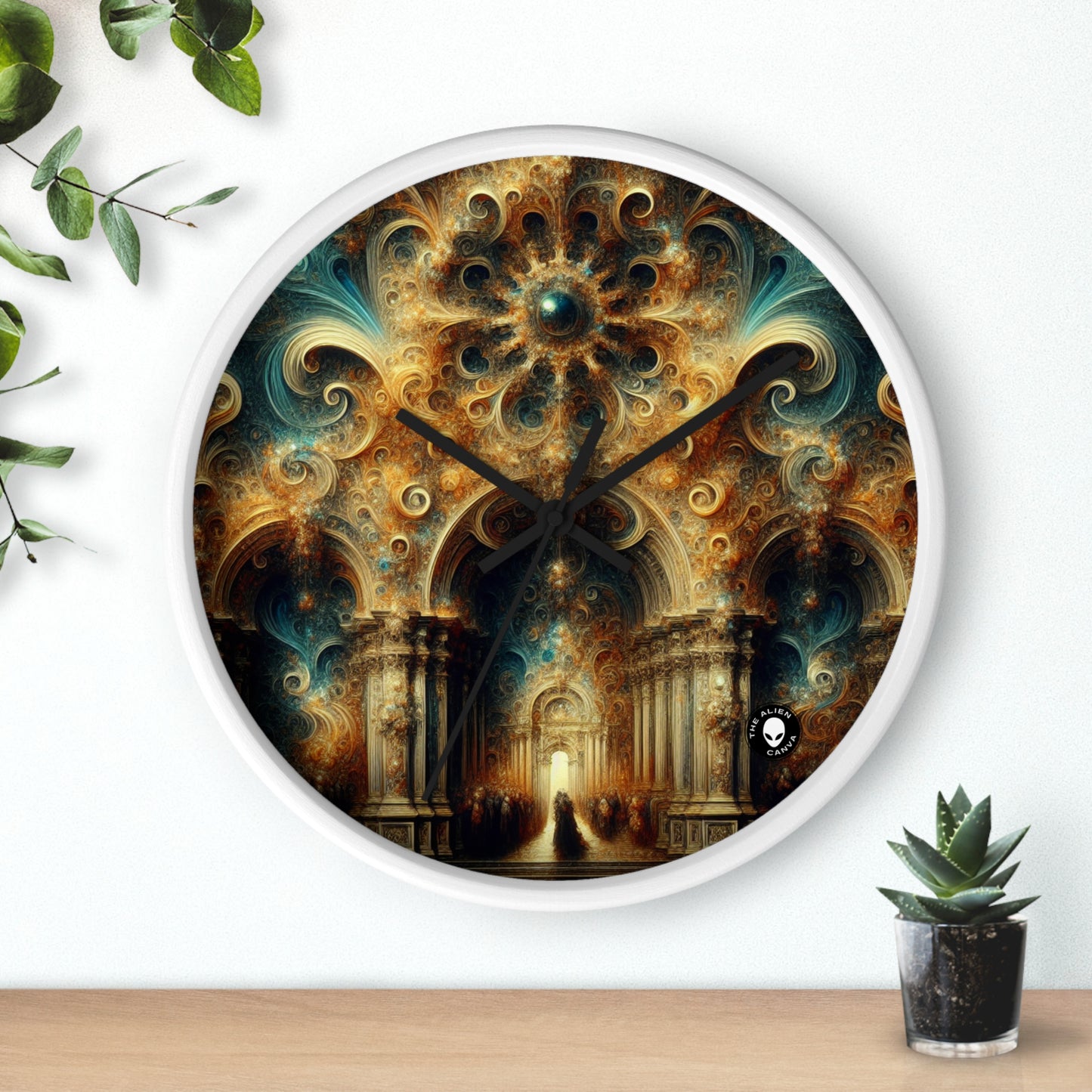 "Opulent Feasting: A Baroque Banquet" - The Alien Wall Clock Baroque