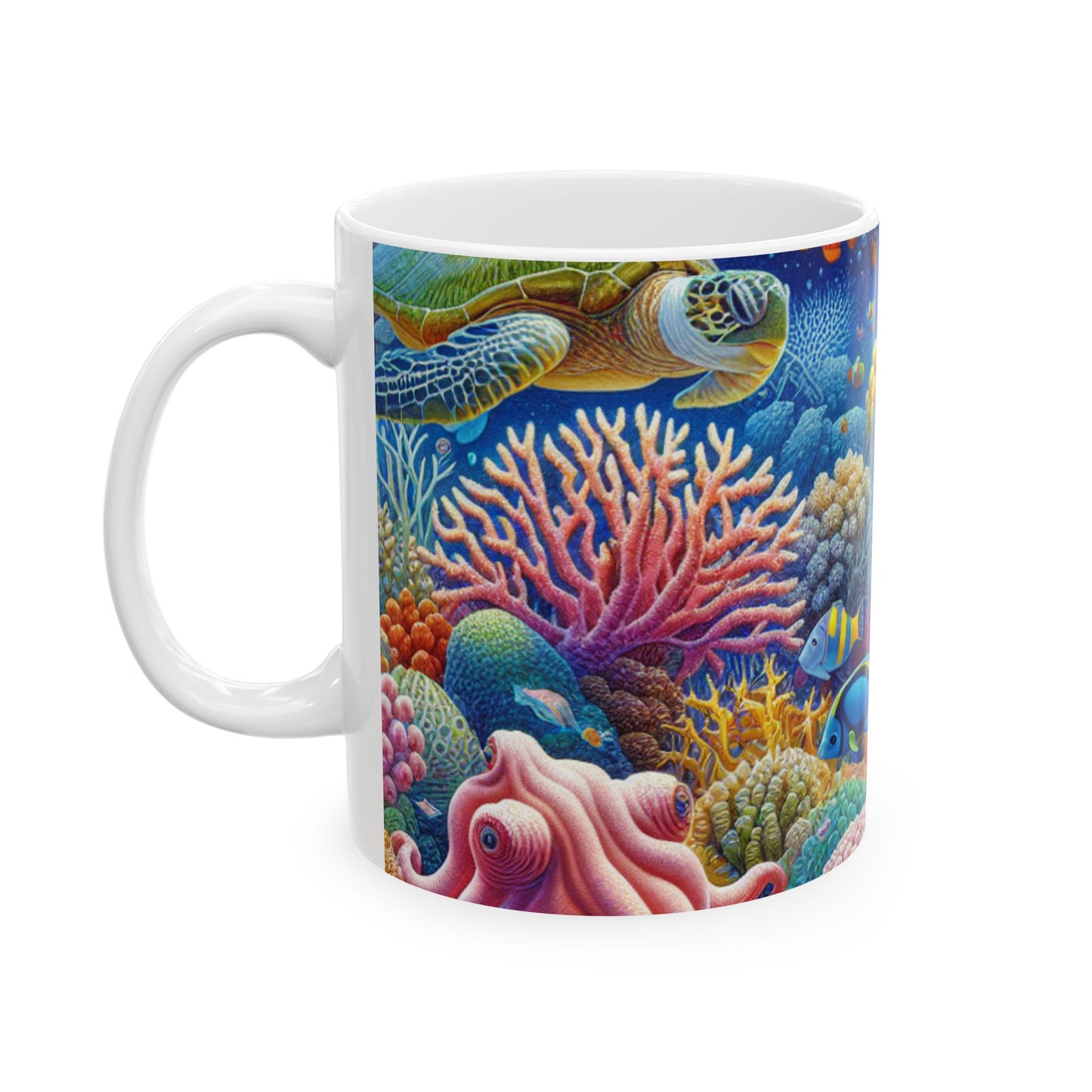 « Paradis tropical : Pays des merveilles sous-marin » – Tasse en céramique Alien 11 oz