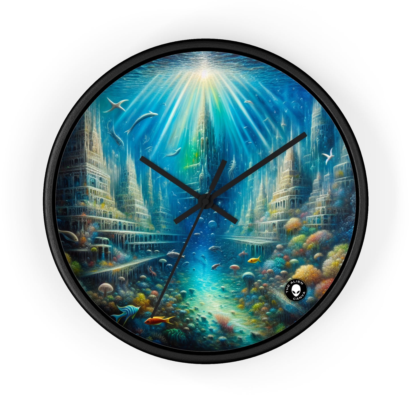 "Enchanted Underwater City" - The Alien Wall Clock