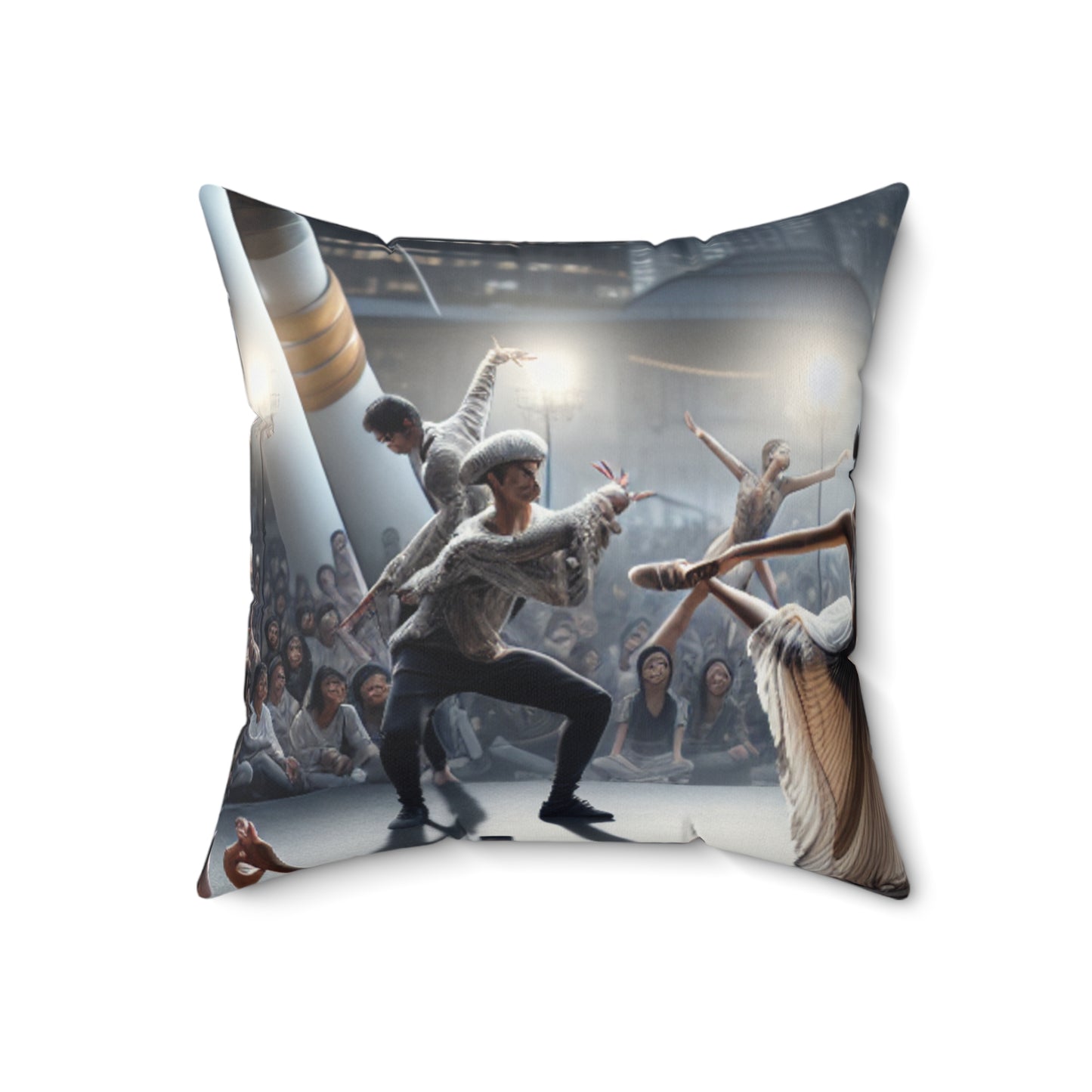 "Seasonal Elements: A Dynamic Performance Art Piece"- The Alien Spun Polyester Square Pillow Performance Art