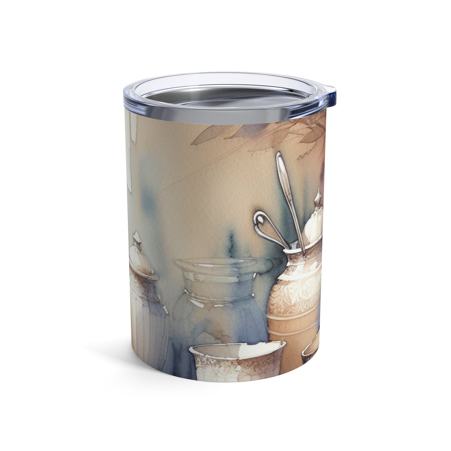 « Un coucher de soleil tranquille au bord de la rivière » - La peinture à l'aquarelle Alien Tumbler 10oz