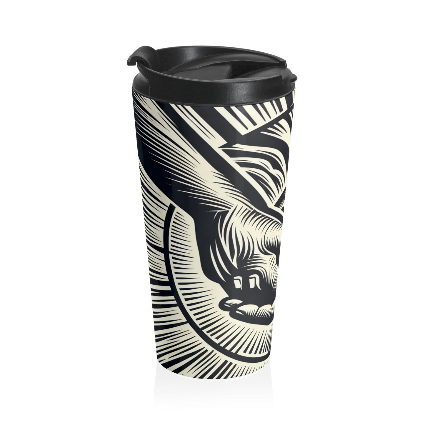 "Uniting Hands, Uniting Nations" - The Alien Stainless Steel Travel Mug Woodcut Printing Style