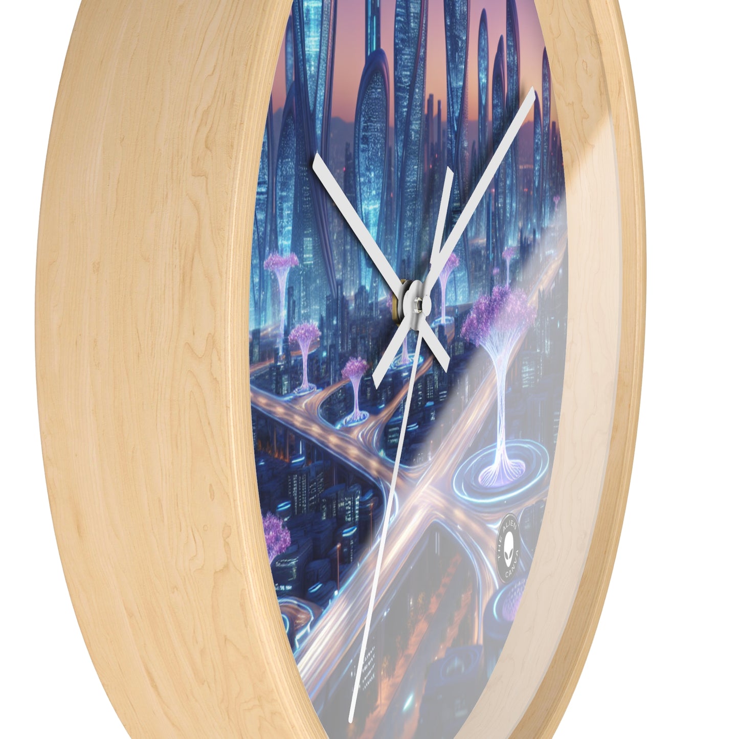 "City of Tomorrow: Nature and Technology Intertwined" - The Alien Wall Clock