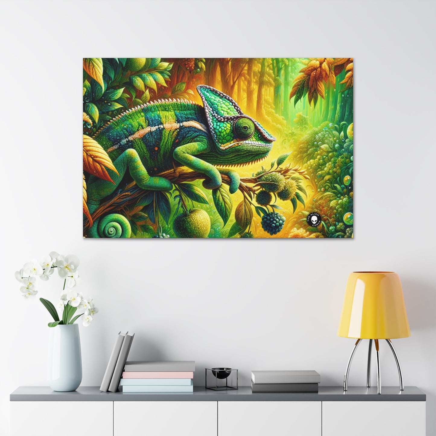 "Vibrant Woods and the Chameleon Camouflage" - The Alien Canva