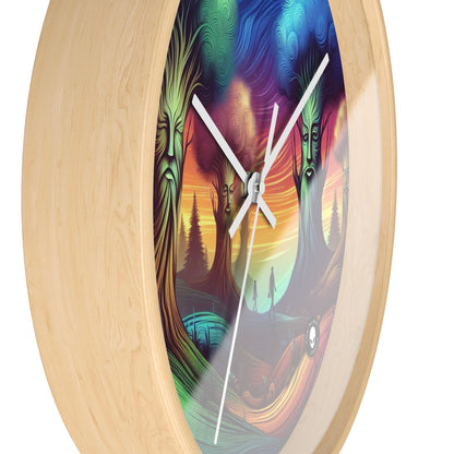 "Whispering Trees: Secrets of the Mystic Forest" - The Alien Wall Clock