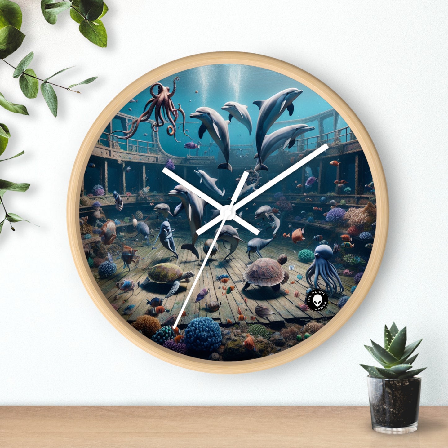 "Shipwreck Soiree: An Underwater Dance Party" - The Alien Wall Clock