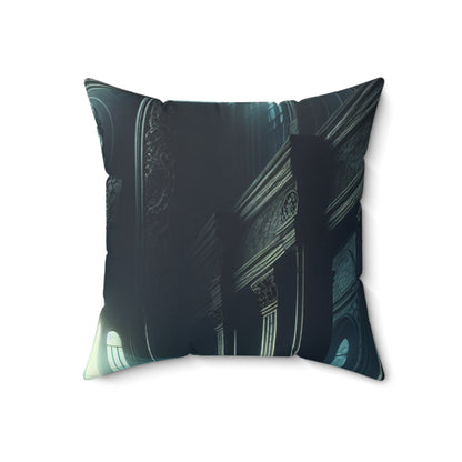 "Moonlight Shadow: A Gothic Portrait" - The Alien Spun Polyester Square Pillow Gothic Art Style
