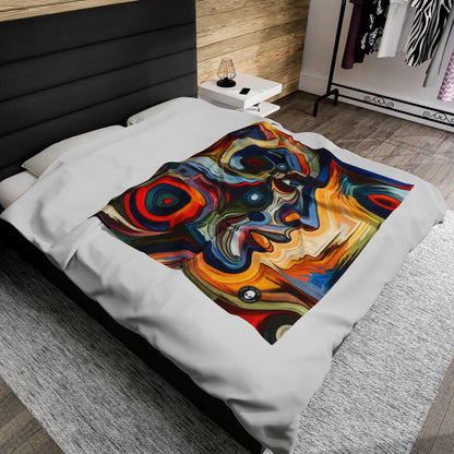 "Stormy Symphony: A Captivating Abstract Expressionist Painting" - The Alien Velveteen Plush Blanket Expressionism