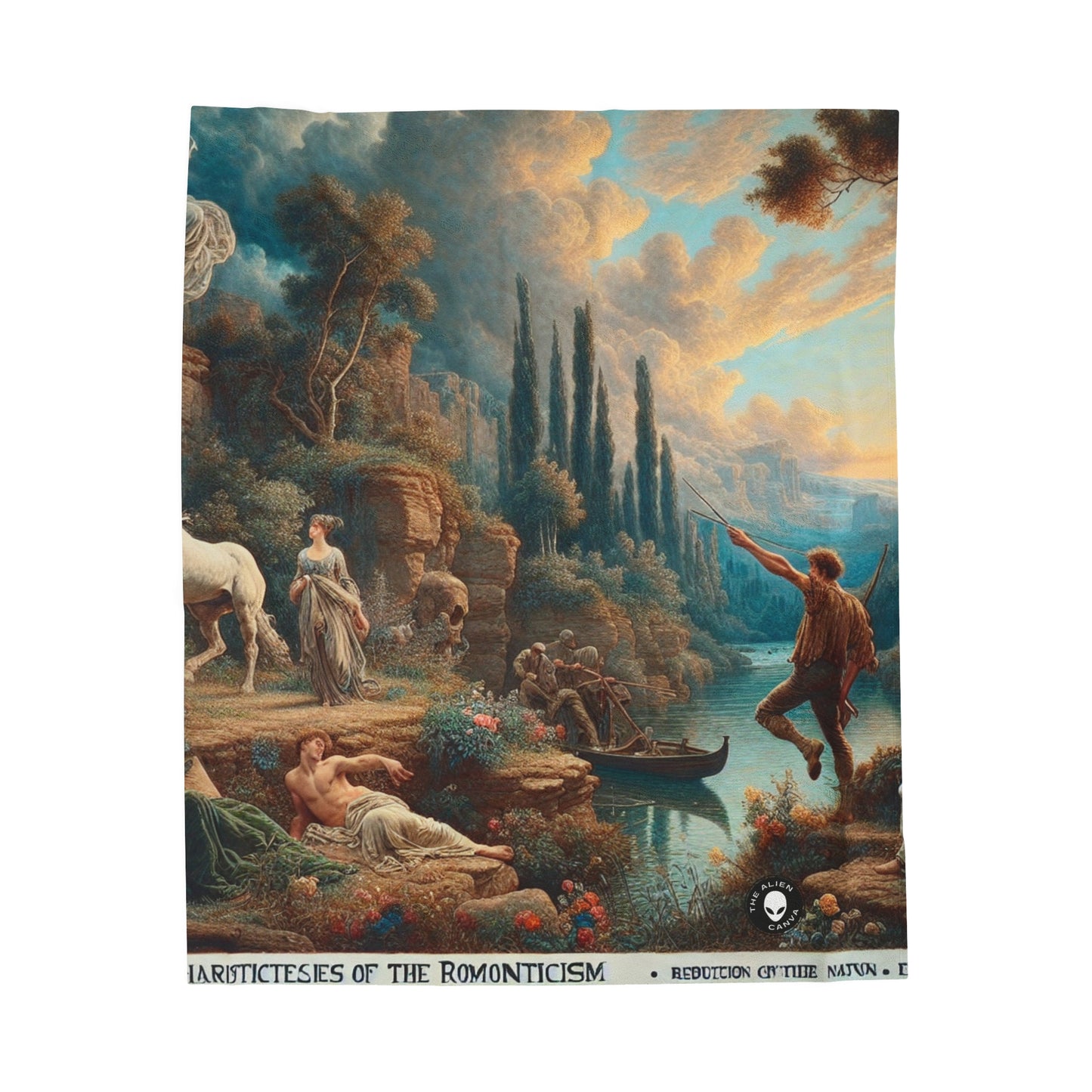 "Sunset Serenade: A Romantic Landscape" - The Alien Velveteen Plush Blanket Romanticism