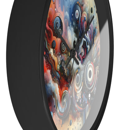 "Temporal Flux: A Surreal Journey through Abstract Shapes and Vibrant Colors" - The Alien Wall Clock Avant-garde Art