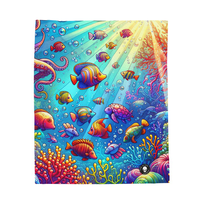 "Seaside Soiree: A Dance Party Under the Sea" - The Alien Velveteen Plush Blanket