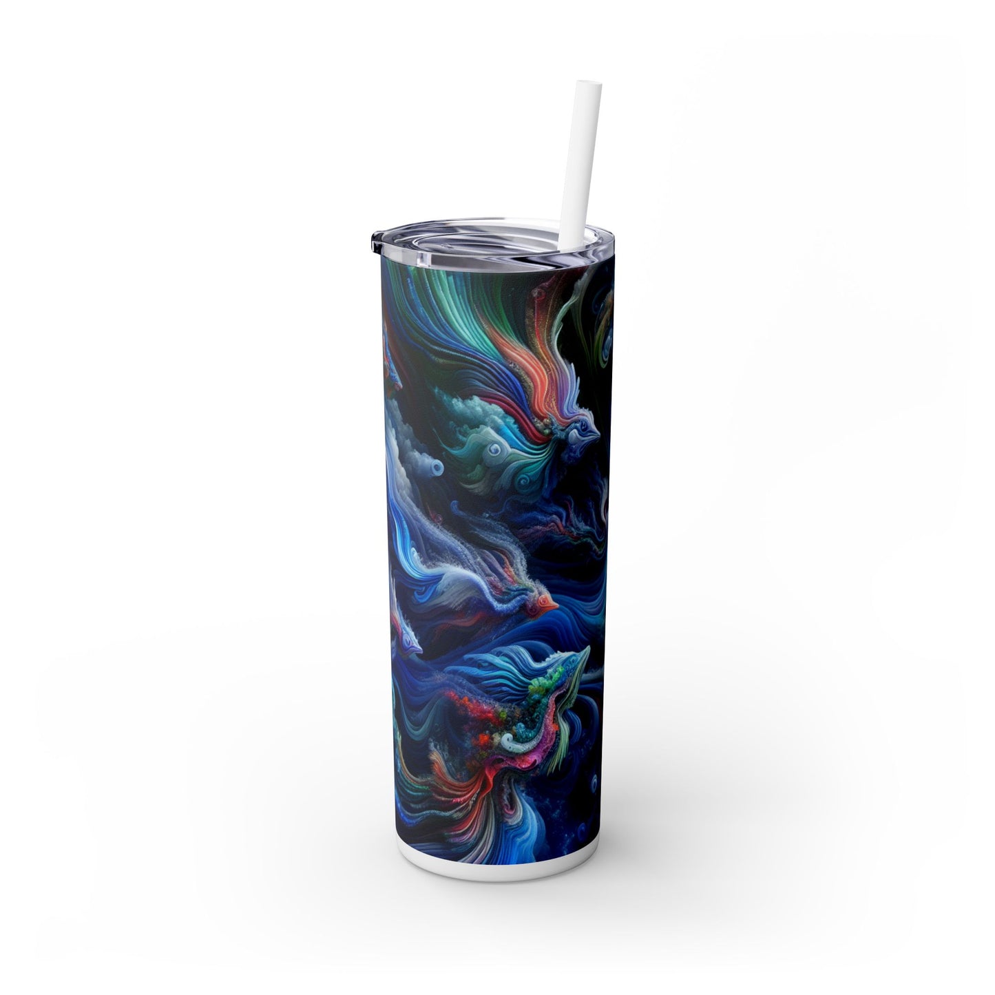 « Pays des merveilles sous-marin psychédélique » - Le verre fin Alien Maars® avec paille 20 oz