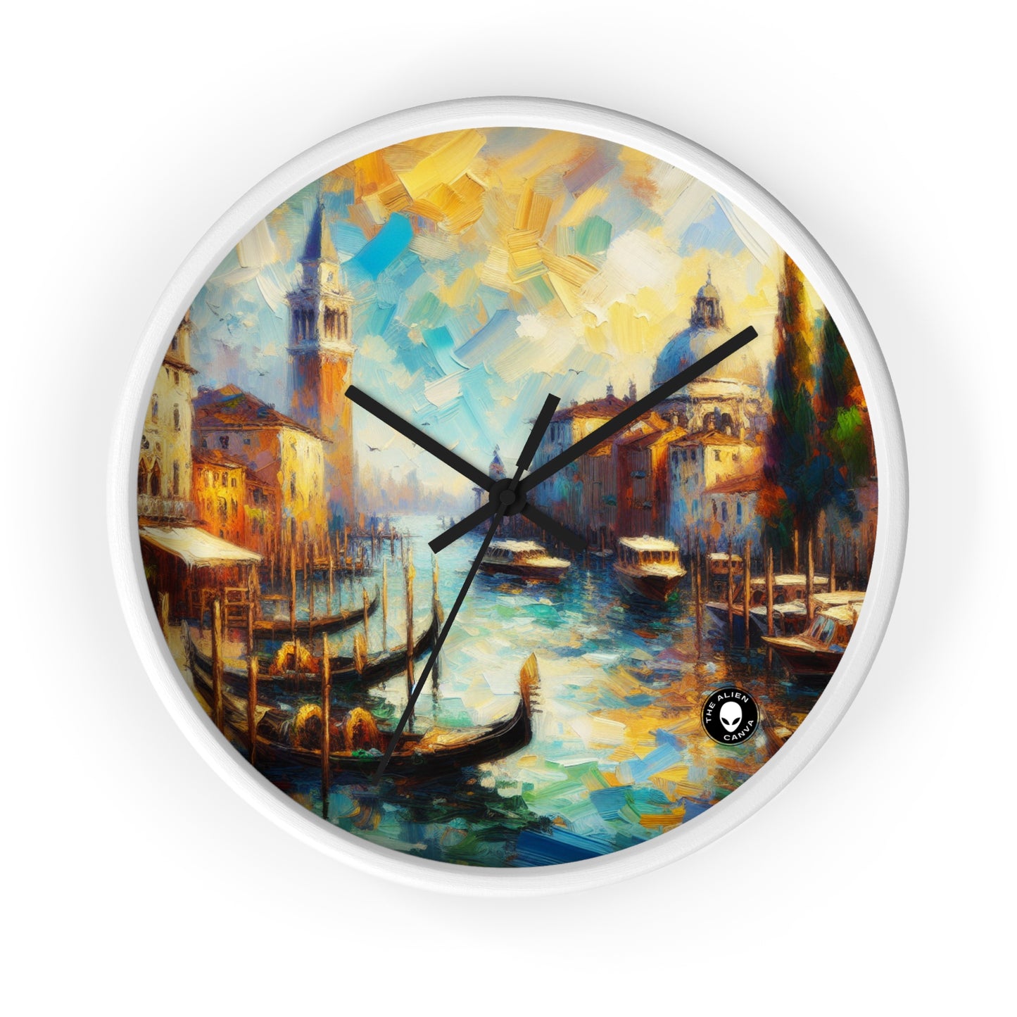 "Serenity in the City: Capturing the Golden Hour" - The Alien Wall Clock Impressionism