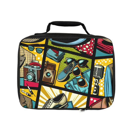 "Pop Art Apparel: Un collage de style vintage" - Le style pop art du sac à lunch Alien