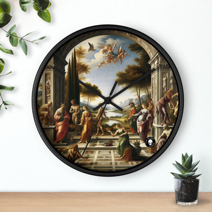 "El renacimiento de una ciudad: combinación de elegancia clásica con energía urbana moderna" - The Alien Wall Clock Renaissance Art