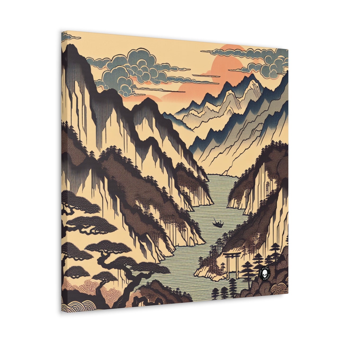 "Cherry Blossom Serenity: A Captivating Ukiyo-e Tribute to the Japanese Tea Ceremony" - The Alien Canva Ukiyo-e (Japanese Woodblock Printing)