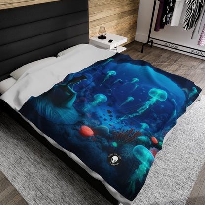 "Siren's Serenity: A Jellyfish Ballet" - The Alien Velveteen Plush Blanket