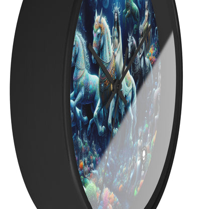 "Enchanted Underwater Realm: Mermaids and Seahorses" - The Alien Wall Clock