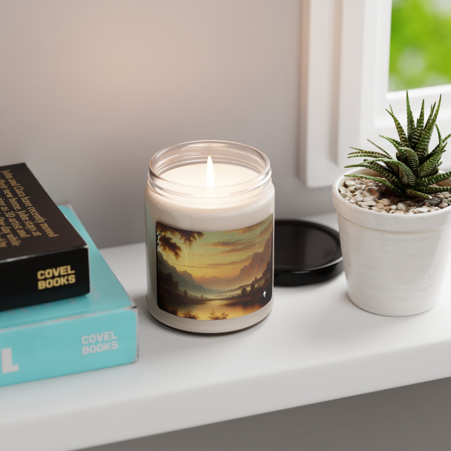 "Misty Morning: Serene Tonalism on a Tranquil Lake" - The Alien Scented Soy Candle 9oz Tonalism